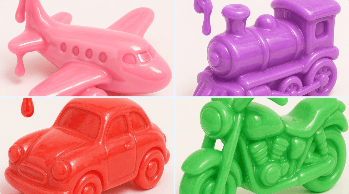 Slime-made toy transport truck