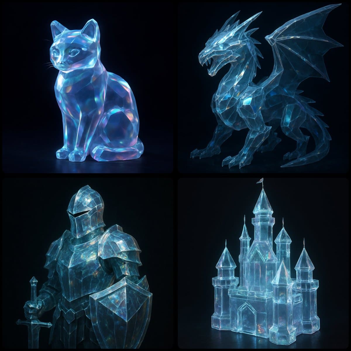 Translucent crystal effect