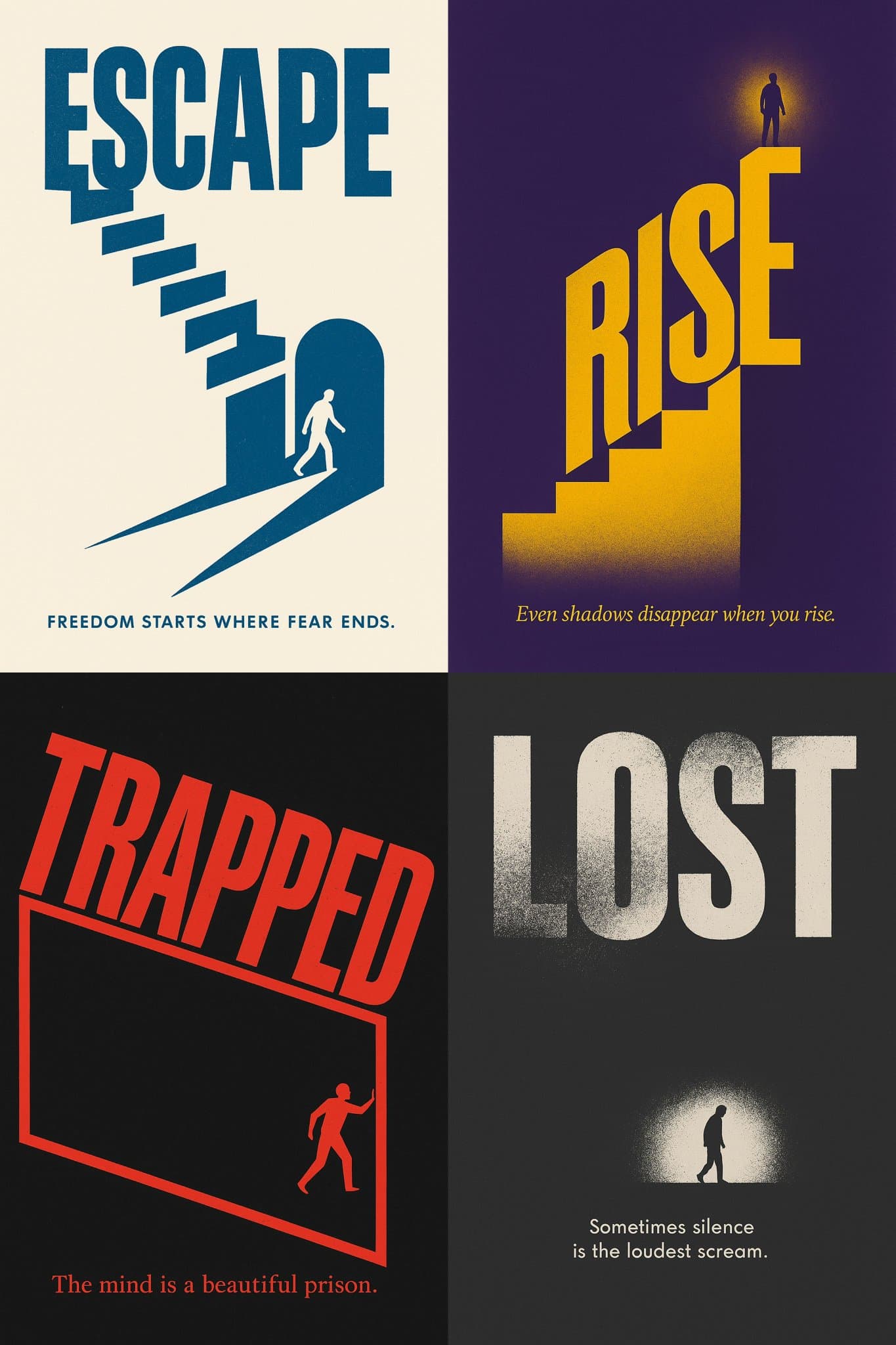 Conception d'affiches avec mots en 2D