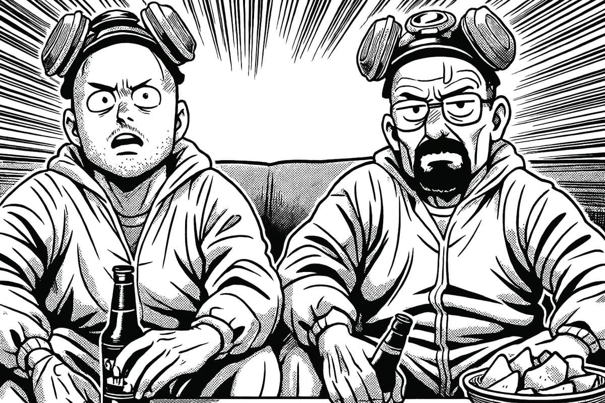 Japanese gag manga style illustration