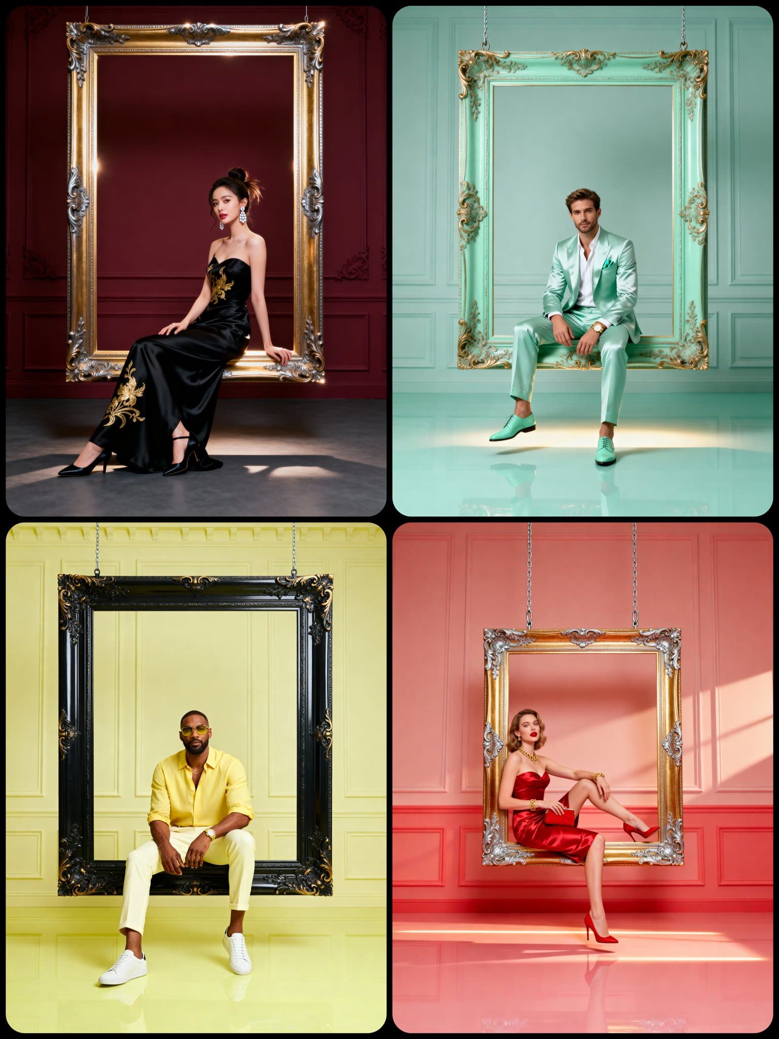 A luxurious high-fashion portrait