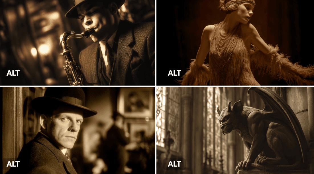Silent film scene