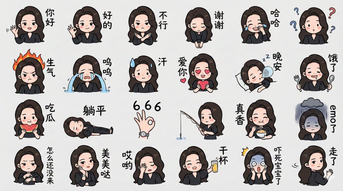 Colorful hand-drawn style emoji