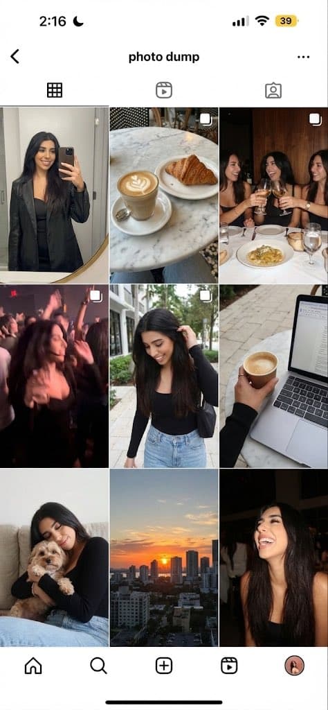 A brand new Instagram account