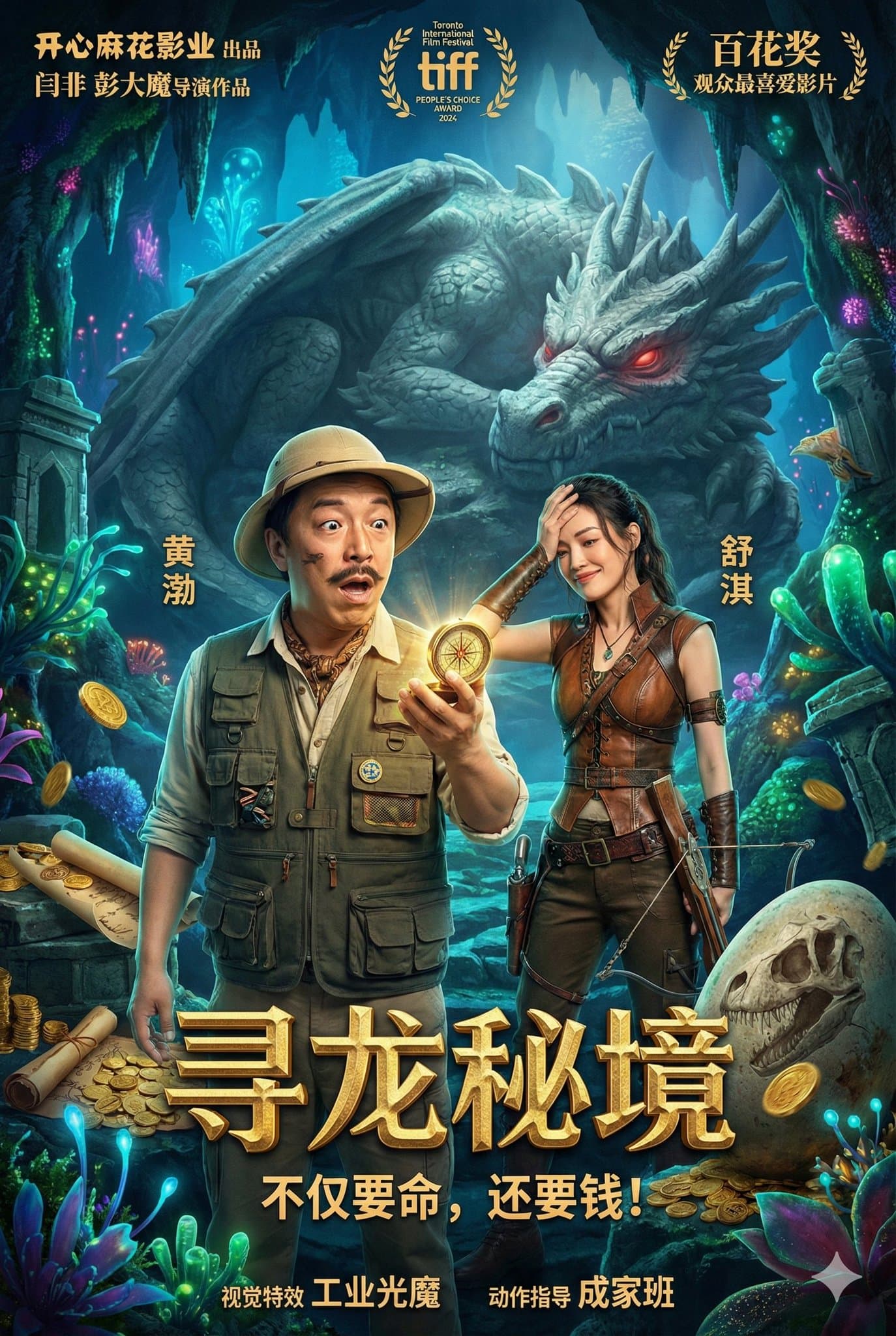 Fantasy Adventure Comedy Poster - Quest for the Dragon's Lair