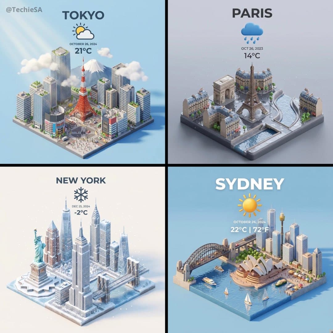 City Overhead Isometric 3D Cartoon Miniature Scene