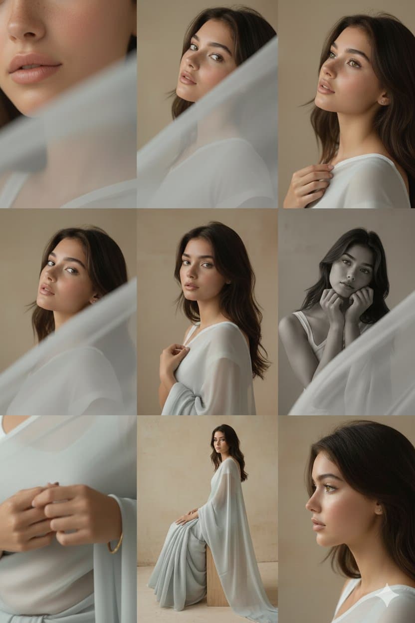 3x3 grid composition for photo shooting