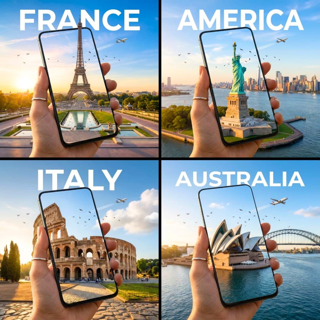 超写实的旅行广告