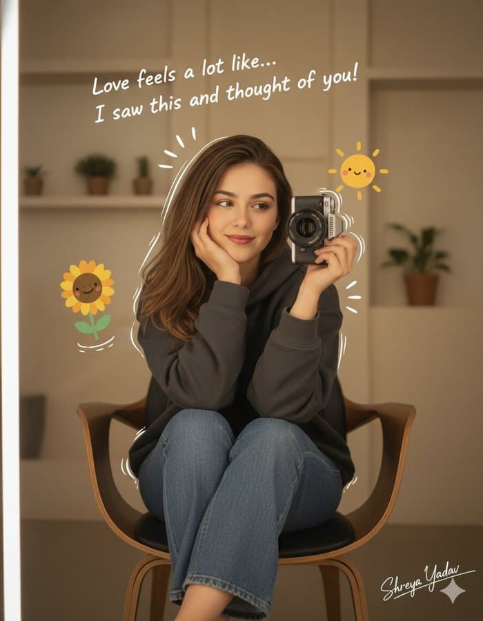 Realistic photo with sticker overlay illustration