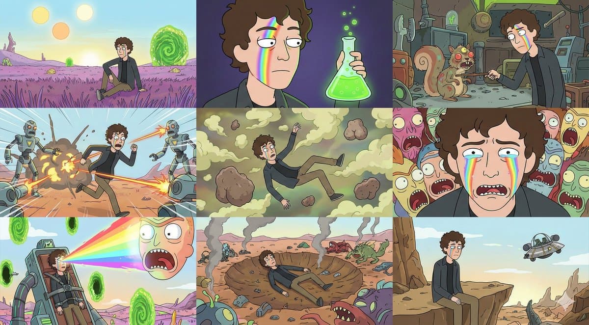 Grade 3x3 no estilo Rick e Morty