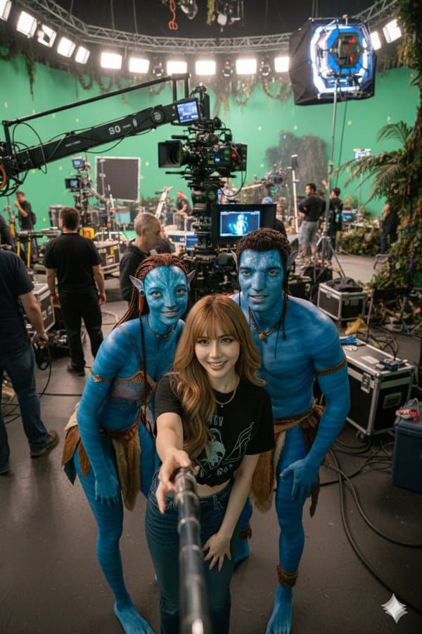Selfie with characters from movies and TV shows