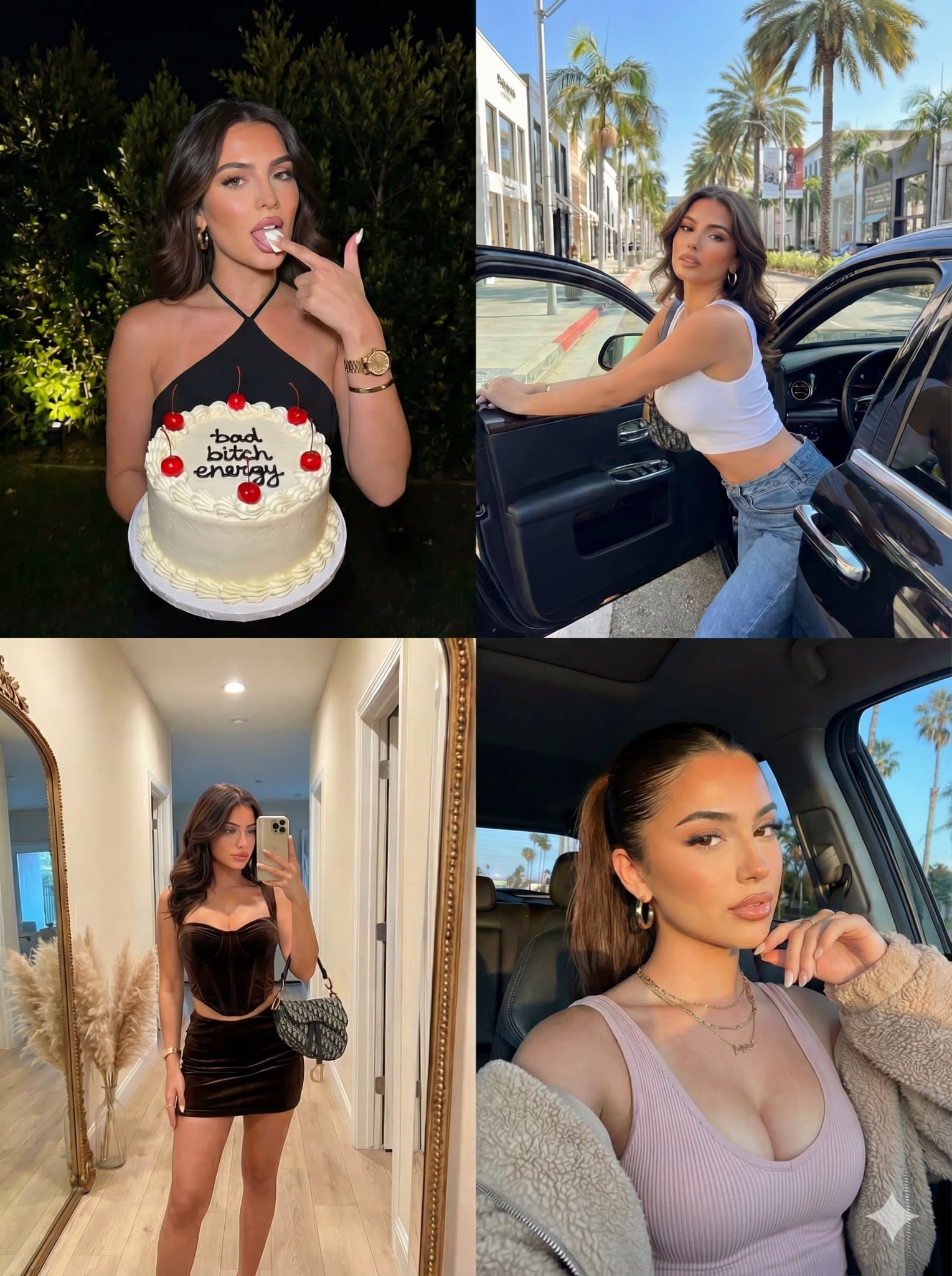 Four-grid photo of a girl