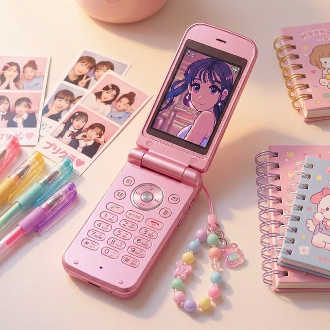 Displayed on Japanese mobile phone screens in the early 2000s.