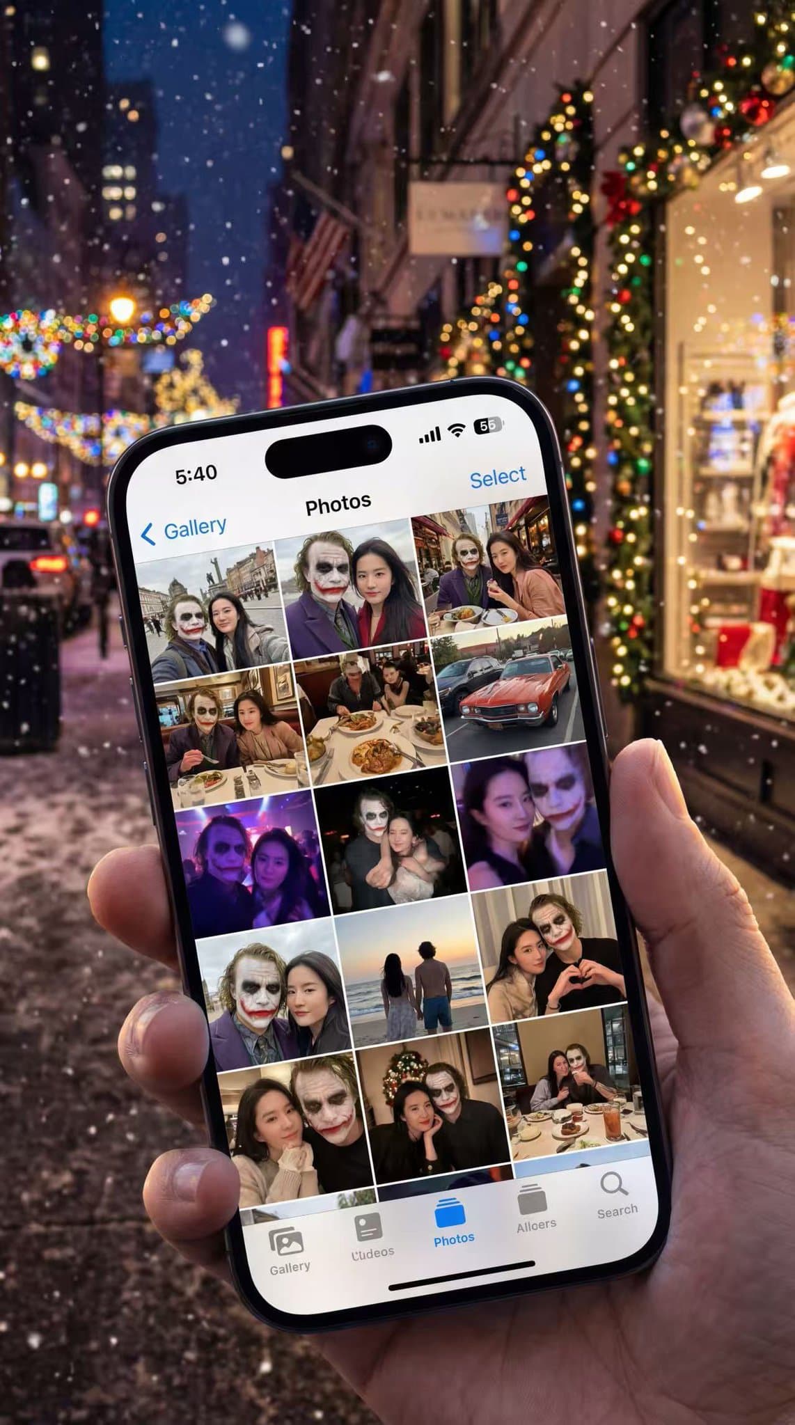 Apple iOS Photos app's Library grid view